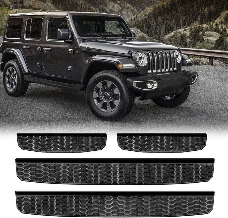 LitMiRaCle Door Sill Guard Jeep Wrangler JL Accessories Applicable to 20182024 JL JLU and Jeep Gladiator JT 20202022 Entry Scuff Plate Cover Door Entry Guards Black
