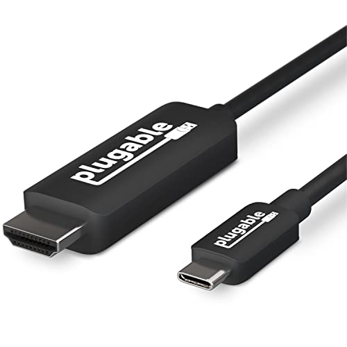 Plugable USB C to HDMI Cable 6ft / 1.8m, HDMI 2.0, USB4 / Thunderbolt Adapter for 4K Monitor, 4K 60Hz (USBC-HDMI-Cable) for iPhone 15, iPad Pro, MacBook Pro, Dell XPS, Surface Laptop - Driverless - Image 1