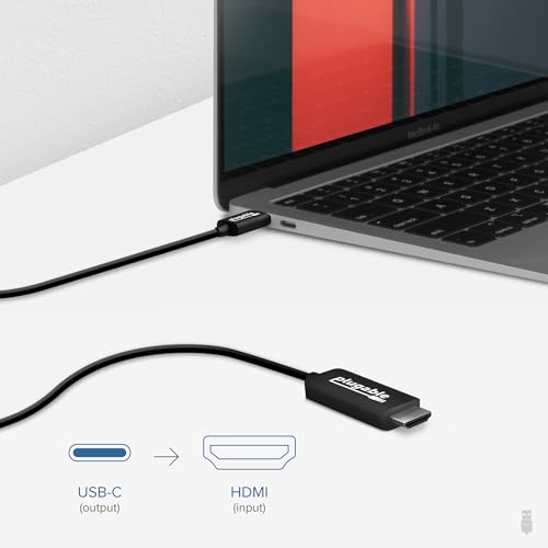 Plugable USB C to HDMI Cable 6ft / 1.8m, HDMI 2.0, USB4 / Thunderbolt Adapter for 4K Monitor, 4K 60Hz (USBC-HDMI-Cable) for iPhone 15, iPad Pro, MacBook Pro, Dell XPS, Surface Laptop - Driverless - Image 5
