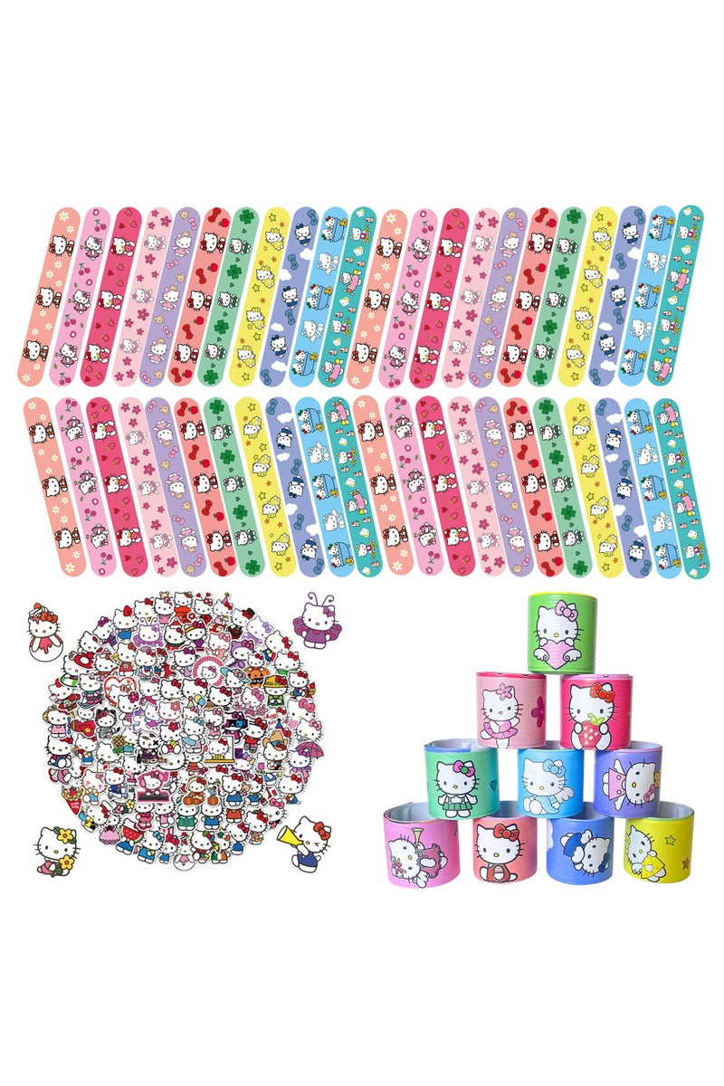 هالو كيتي أساور هالو كيتي، 88 قطعة هدايا حفلة هالو كيتي - 38 سوار كيتي و 50 ملصق قطة هدايا حفلة كيتي لمستلزمات حفلة عيد ميلاد هالو كيتي - Image 1
