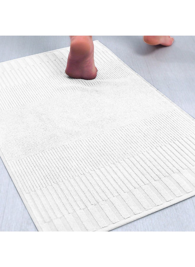 MTS 800-GSM Rectangular Cotton Bath Mat White 50 x 80 cm 227-24WHT