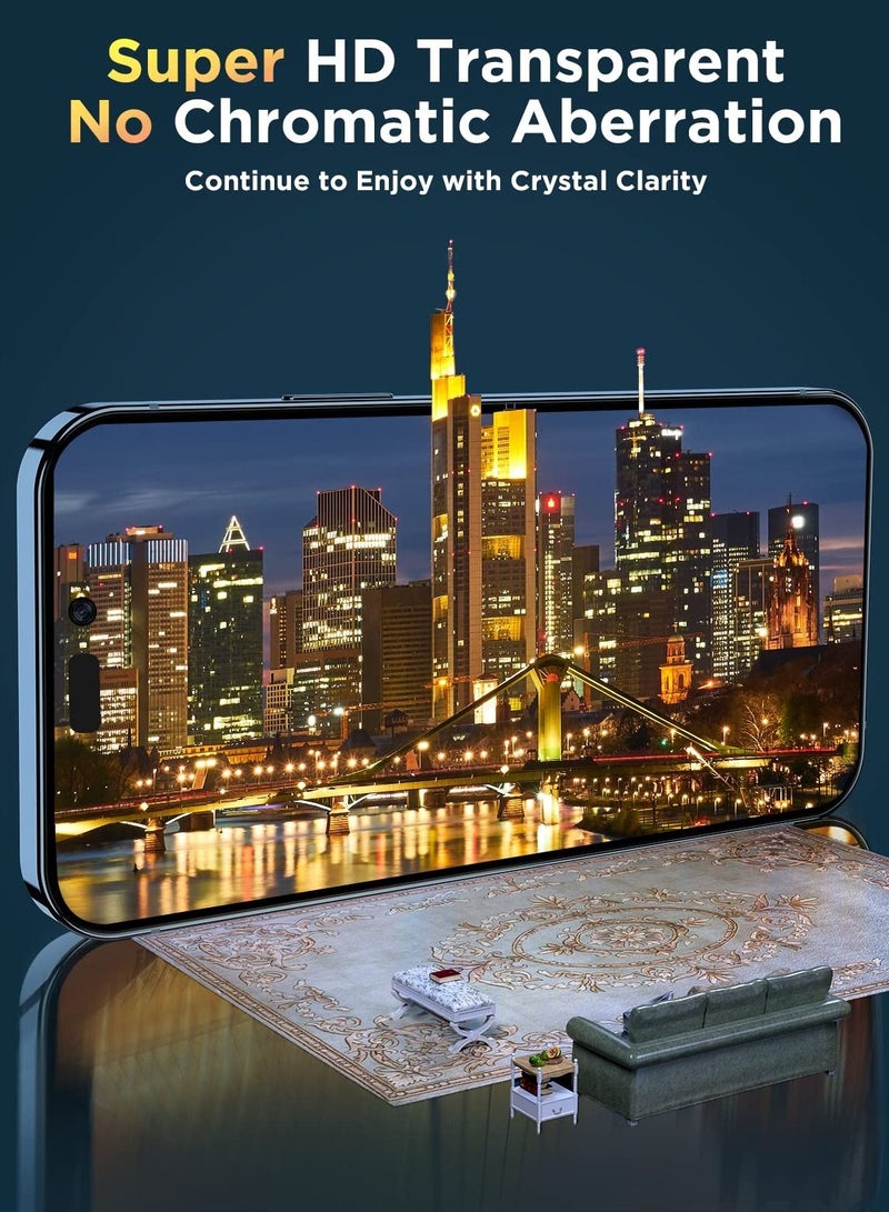 BORTONY Screen Protector Compatible with 14 Pro 6.1" Tempered Glass 9H Hardness [HD Clear] [Anti-Scratch] [Bubble Free] For Apple iPhone 14 Pro - Image 3