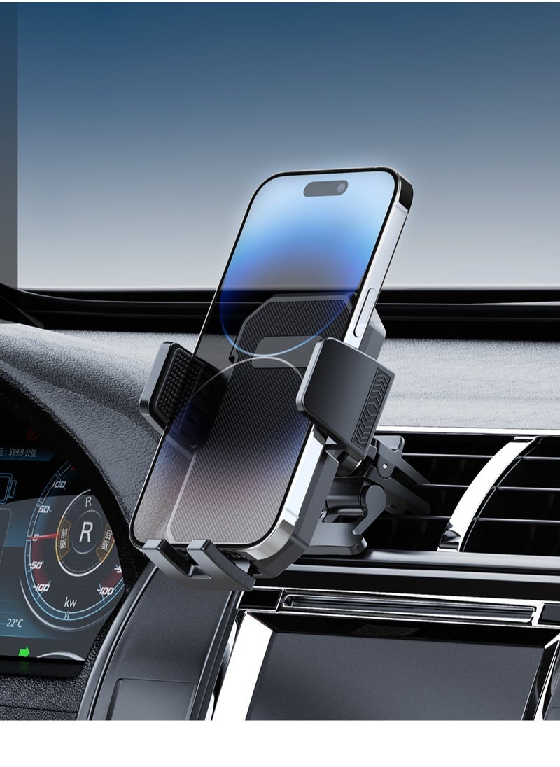 HouDeOS - Car Phone Holder Phone Holder Car for Air Vent, Anti-Shake Mobile Holder for Car with Ultra Stable Hook Design Car Phone Mount Compatible with All Phones iPhone 14/13/12 - Image 1