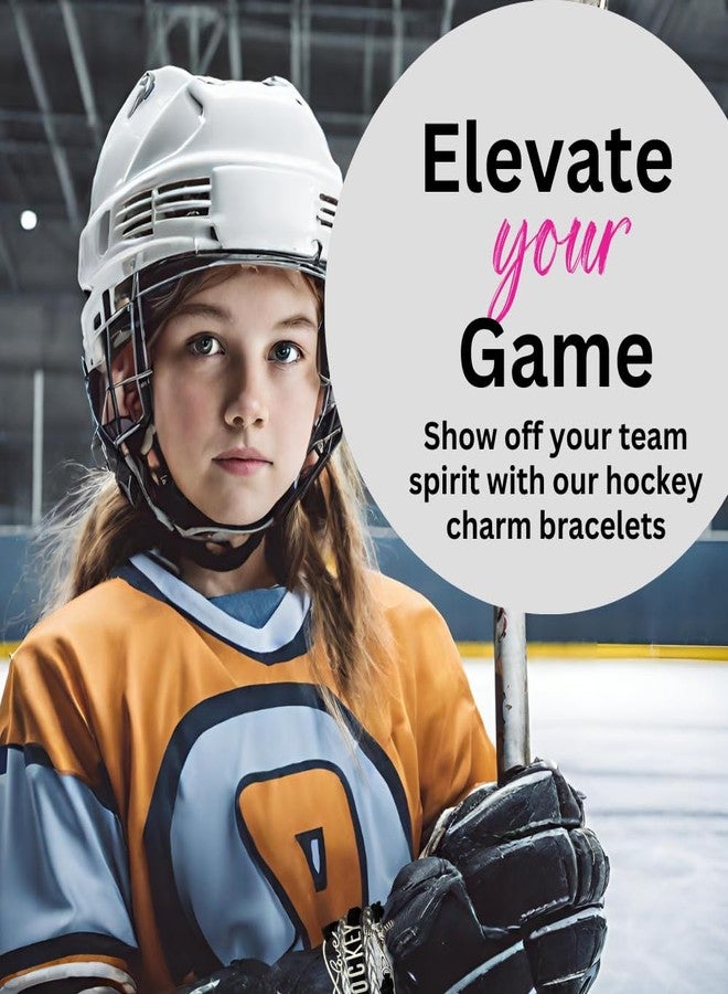 Sportybella - Hockey Bangle Bracelet, 'She Believed She Could So She Did' Ice Hockey Gift, Silver - Image 3