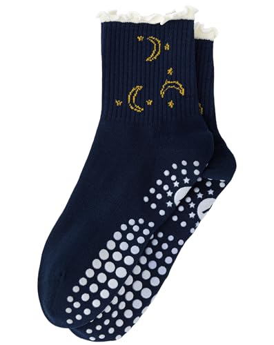Yawlsow Pilates Grip Socks for Women Yoga Grippy Socks Cute Barre Non Skid Athletic Crew Sticky Sock Workout Hospital - Image 1