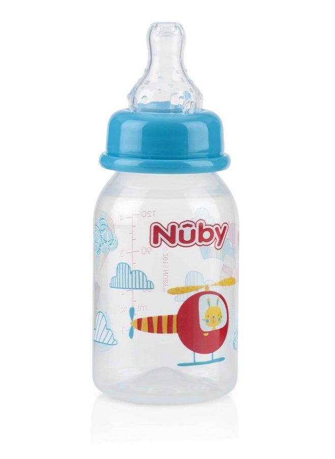 Nuby Nuby Printed Non-Drip Bottle, 4 Ounce, 1 Pack of 1 Bottle, Colors May Vary  - Image 1