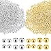 Zyghjort 2200 Pieces Gold Silver Spacer Beads Premium Metal Round Beads for DIY Bracelet Necklace Making Jewelry Crafting Supplies NonTarnish Iron Ball Bead in DualTone 24mm32mm - Image 2