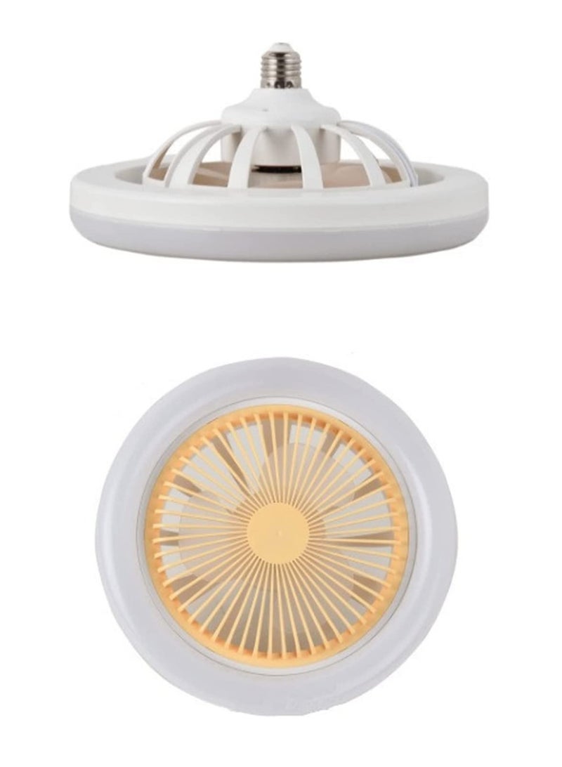 Loquat LED Fan Lamp Intelligent Ceiling Fan Electric Fan with LED Bulb E27 Mount Socket Bedroom Decor for Room Nursery Office Wide Voltage - Image 1