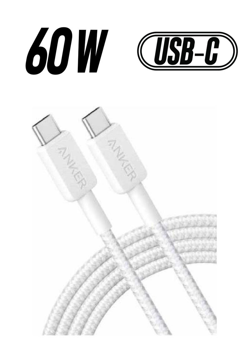 322 كابل USB-C إلى USB-C بطول 6 أقدام و1.8 متر A81F6H21 أبيض - Image 1