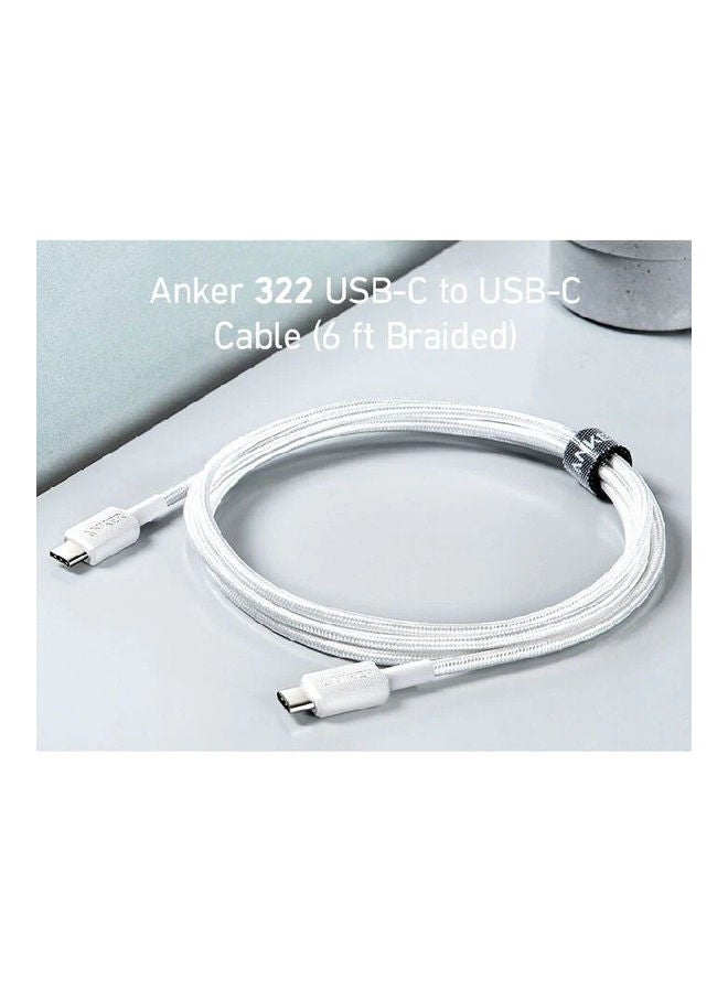 322 كابل USB-C إلى USB-C بطول 6 أقدام و1.8 متر A81F6H21 أبيض - Image 3
