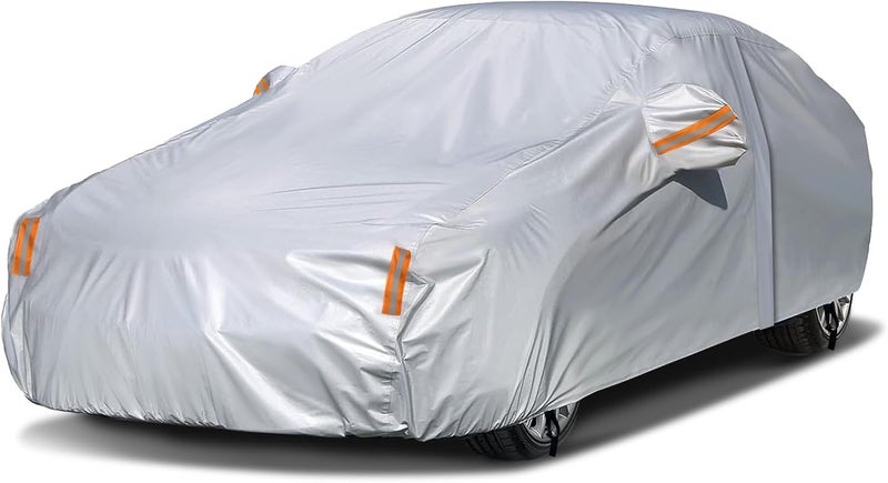 NEVERLAND Sedan Car Cover Waterproof Heavy Duty All Weather Protection Snow Anti-UV Windproof Outdoor Full Car Cover Fit for Automobiles BMW/Mercedes-Benz/Honda (172-183 inch) - Image 1