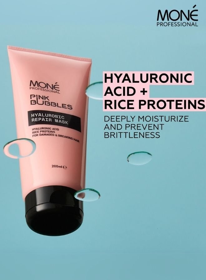 مون بروفيشنال قناع إصلاح الهيالورونيك-قناع مرطب وترميمي بحمض الهيالورونيك ، معطر برائحة الفانيليا الحلوة (الكريمة المخفوقة ، كاسترد الفانيليا ، الكستناء ، خشب الكشمير ، الفلفل الوردي) ، نتائج مرئية بعد الاستخدام الأول ، مناسب للشعر التالف والملون بشدة ، 200 مل - Image 4