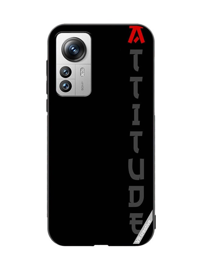VR CREATIVE Protective Case Cover For Xiaomi 12 Pro Black With Text Design Multicolour - Image 1