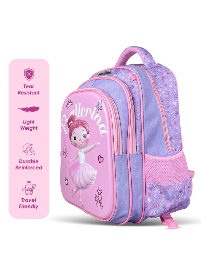 Nova kids حقيبة مدرسة نوفا كيدز 3D - باليرينا وردي، 16.5" - Image 3