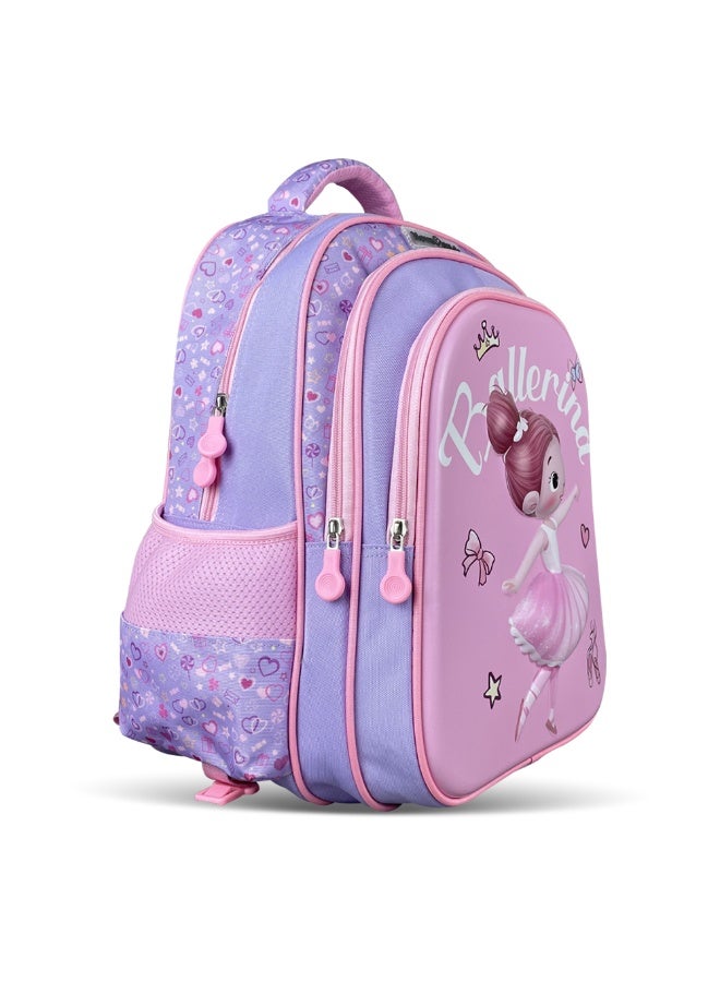 Nova kids حقيبة مدرسة نوفا كيدز 3D - باليرينا وردي، 16.5" - Image 2