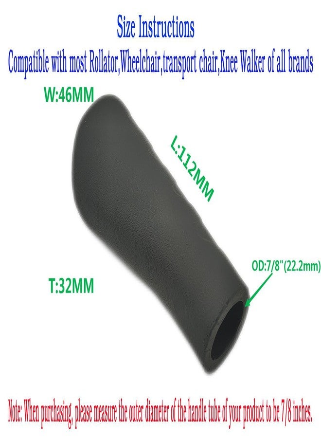 ForconMed Rollator Hand Grip,Wheelchair Hand Grip,Transport Chair Hand Grip,Knee Walker Hand Grip.Universal Replacement Parts,Ergonomic Design Makes,Surface Anti-Slip Texture,Excellent Comfort(1Pr,Black) - Image 3