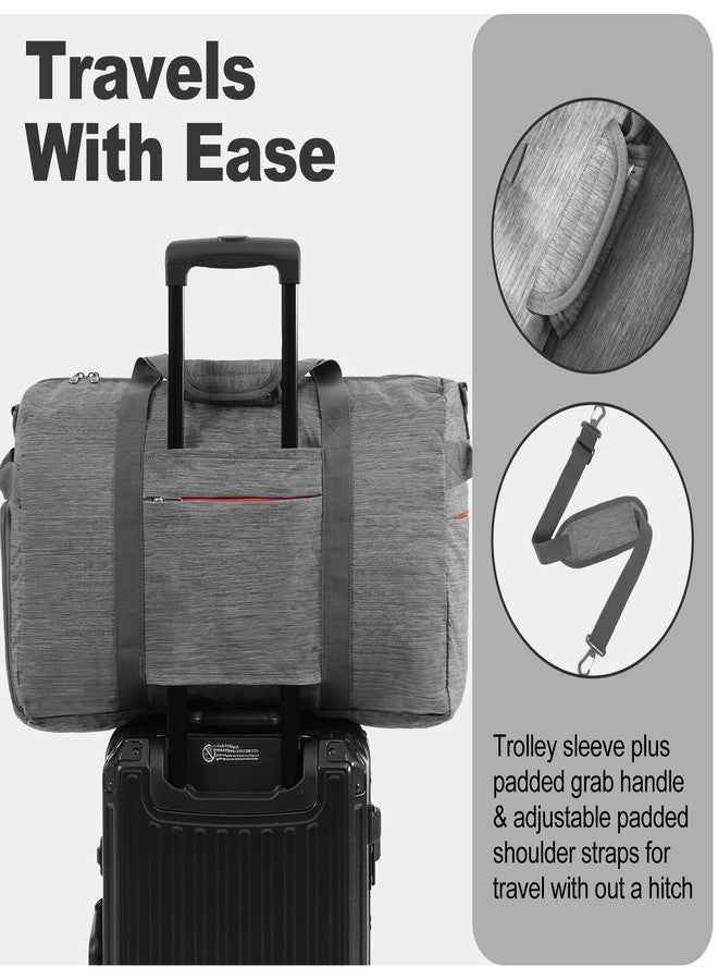 Canway 65L Travel Duffel Bag, Foldable Weekender Bag with Shoes Compartment for Men Women Water-proof & Tear Resistant, Textured Grey, 65L, Foldable Duffle Bag for Travel - Image 4
