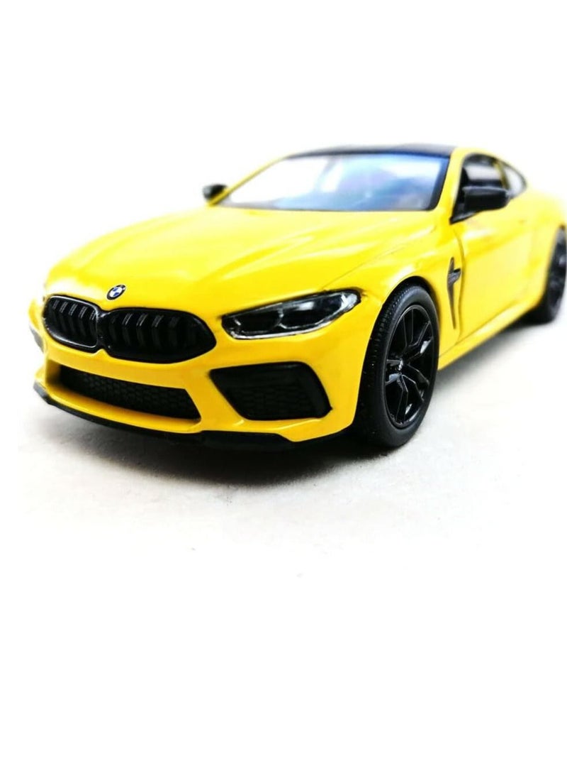 Kinsmart 1:38 Scale Model BMW M8 Competition Coupe (Yellow)  - Image 1