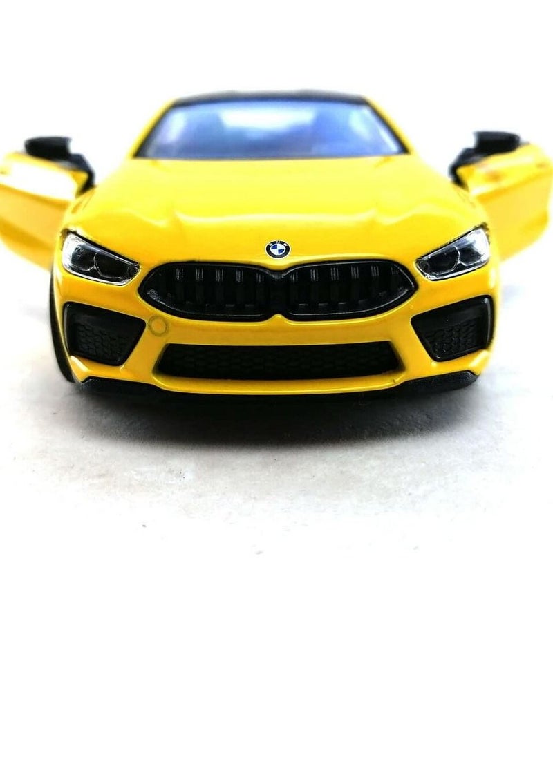 Kinsmart 1:38 Scale Model BMW M8 Competition Coupe (Yellow)  - Image 2
