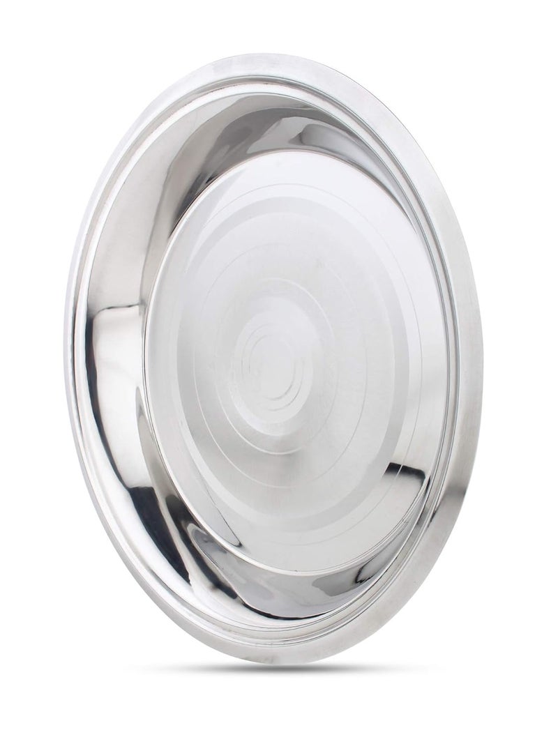 Neelam neelam Stainless Steel 14 22G Diamond Parat 29 cm Silver Durable Elegant Round Parat with Diamond Pattern Ideal for Mixing Kneading Serving Perfect for Daily Use Special Occasions - Image 3