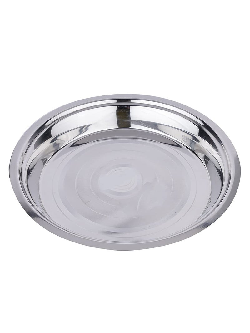 Neelam neelam Stainless Steel 14 22G Diamond Parat 29 cm Silver Durable Elegant Round Parat with Diamond Pattern Ideal for Mixing Kneading Serving Perfect for Daily Use Special Occasions - Image 4