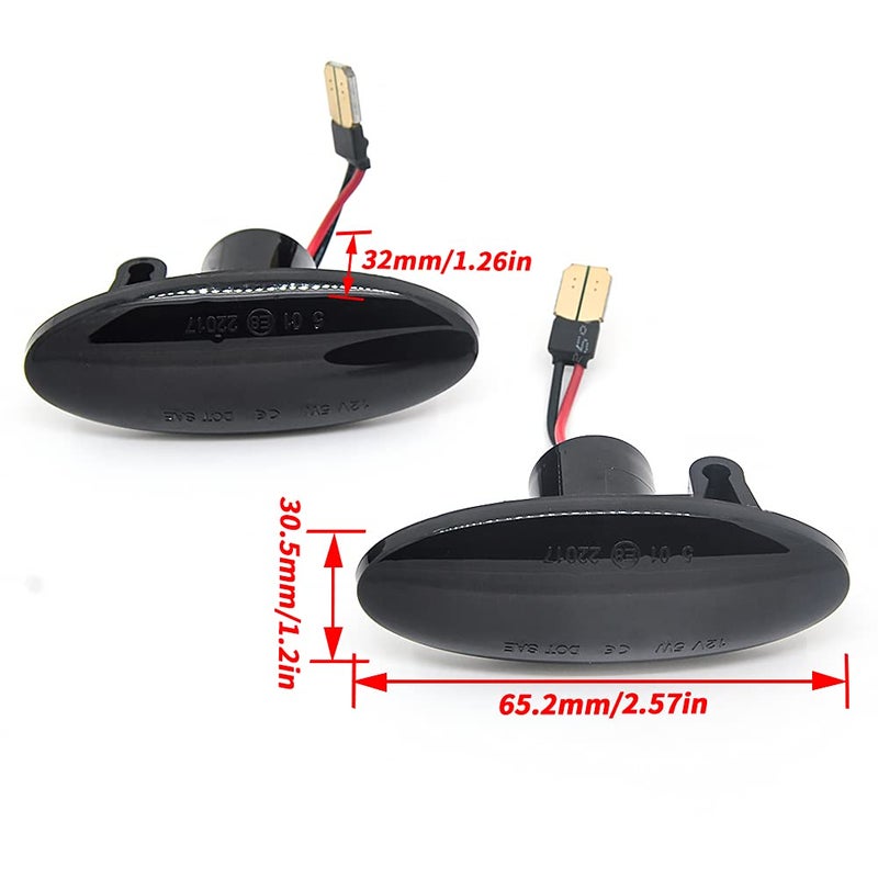 Meimeier Meimeier LED Side Marker Lights Dynamic Turn Signal Light for Nissan Qashqai J10 X-trail T31 Cube Juke Leaf Micra Micra K13 Note E11 (white) - Image 2
