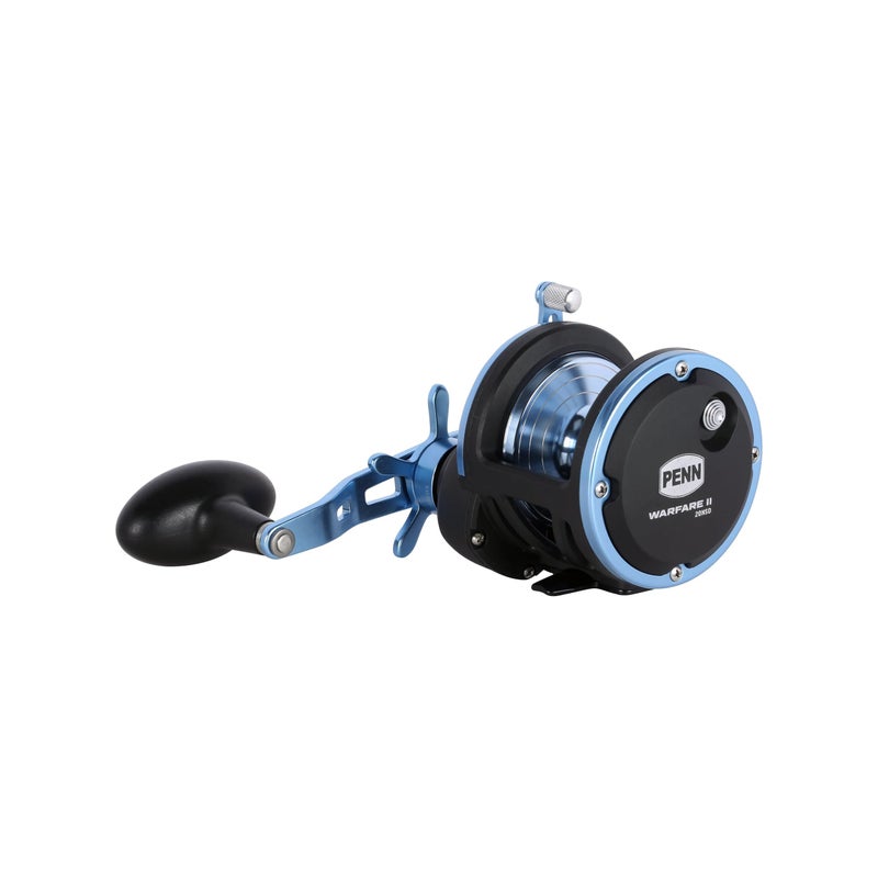 Penn Warfare II Star Drag Conventional Fishing Reel, Size 20N, Graphite Body & Sideplates, Brass Main Gear, HT-100 Drag System, Auto-Engaging Gears - Image 2
