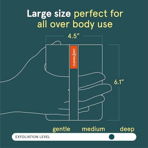 Cleanlogic Sport Exfoliating Body Scrubber, Large Exfoliator Tool for Athletes, Daily Skincare Routine for Smooth Clean Skin, Assorted Colors, 3 Count Value Pack - Image 4