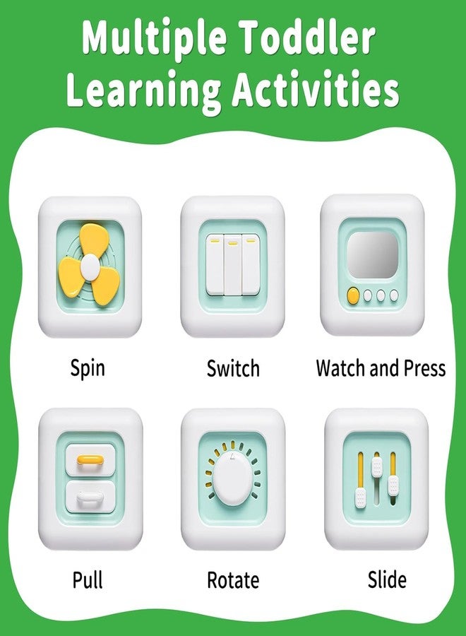 تيك تافاكال مجموعة ألعاب تيك تاڤاكال مونتيسوري 6 في 1 الحسية للأطفال - لعبة تعليمية لفرز الأشكال، مكعبات قابلة للتكديس - تنمية المهارات الحركية الدقيقة التفاعلية، قطعة واحدة (أخضر) - Image 3