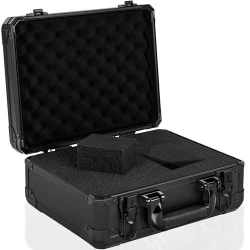 OUUTMEE 12.6 Inch Carrying Case With Customizable Pre-Diced Foam, Aluminum Alloy Sturdy Build, Ideal for Microphone, Equiment, Camera, Tools, Recorder, etc - Image 1