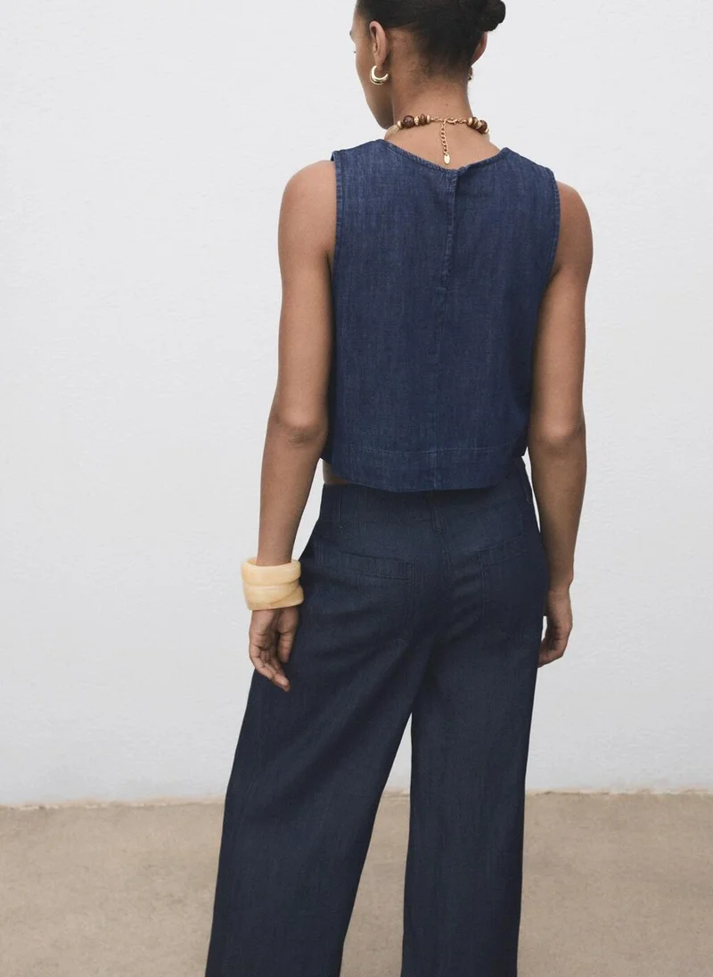 MANGO Denim crop top