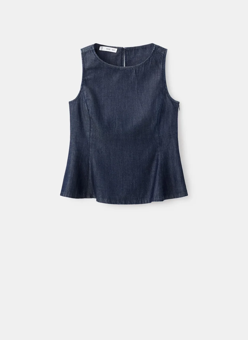 MANGO Denim crop top