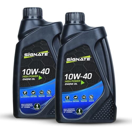 Signate 10W40 Street Race Bike Engine Oil 1L, High Performance Engine Oil for Motor Cycle, Maximum Gear Protection & Efficient Performance Bike Oil (Pack of 2) - Image 1