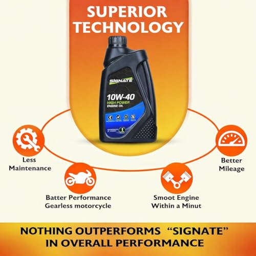Signate 10W40 Street Race Bike Engine Oil 1L, High Performance Engine Oil for Motor Cycle, Maximum Gear Protection & Efficient Performance Bike Oil (Pack of 2) - Image 3
