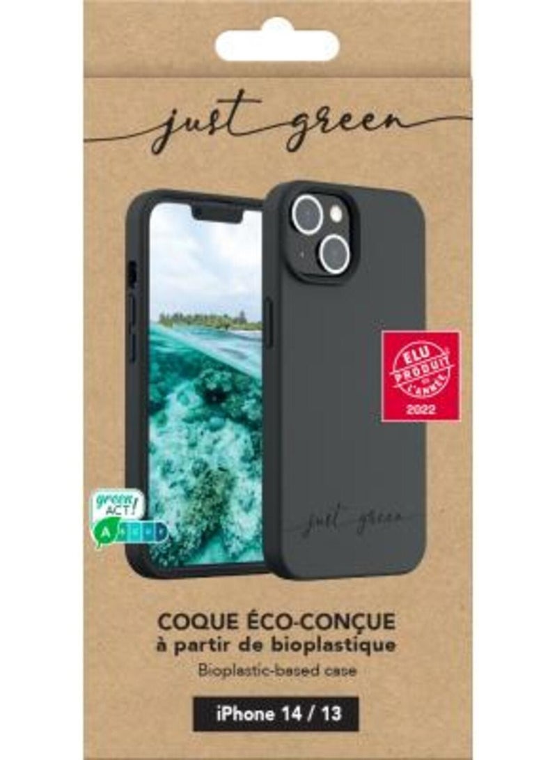 BIGBEN حافظة جاست جرين لهاتف آيفون 14 ناتورا باللون الأسود - صديقة للبيئة - Image 1