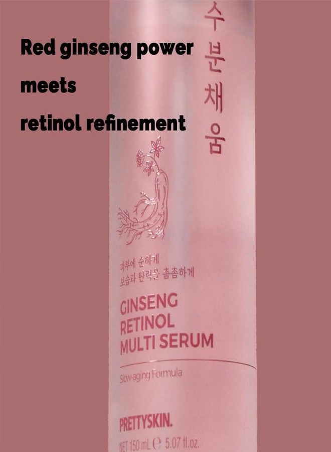 PRETTYSKIN Red Ginseng & Retinol Nourishing Facial Serum - 4-in-1 Toner, Emulsion, Serum & Cream | Moisturizing Daily Korean Skincare for Dry & Sensitive Skin 5.07fl oz (Ginseng) - Image 3
