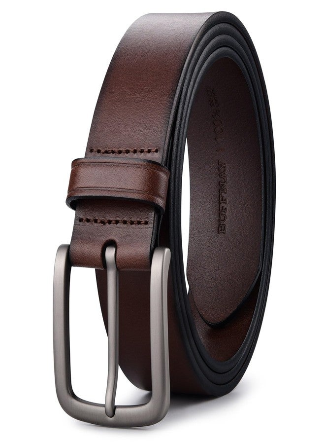 Buffway Men's Leather Belt,1.5" Handmade Top-Grain Leather-Durable,Comfortable,Suitable for Everyday Formal & Casual Wear, Coffee, 34“ - Image 1
