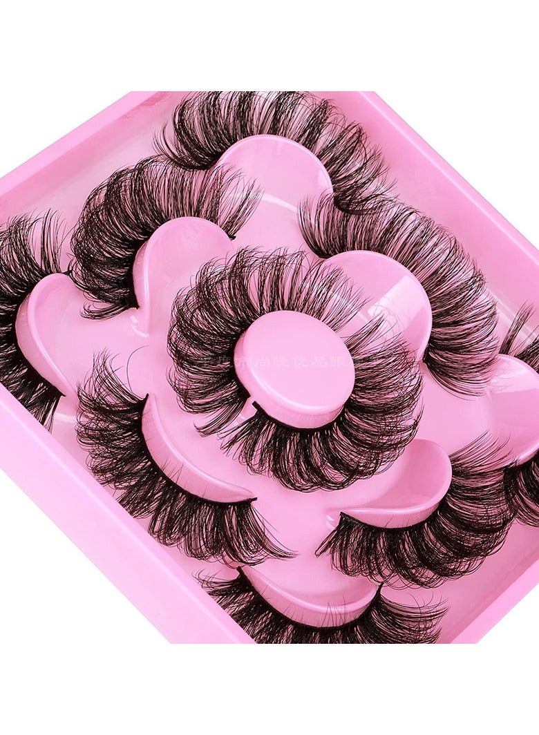 ORiTi 5 pairs of imitation mink false eyelashes curled three-dimensional fried hair fluffy long eyelashes - Image 3