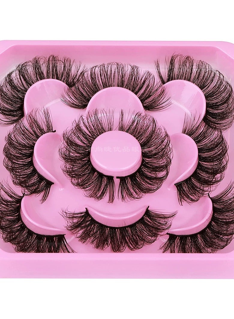 ORiTi 5 pairs of imitation mink false eyelashes curled three-dimensional fried hair fluffy long eyelashes - Image 4