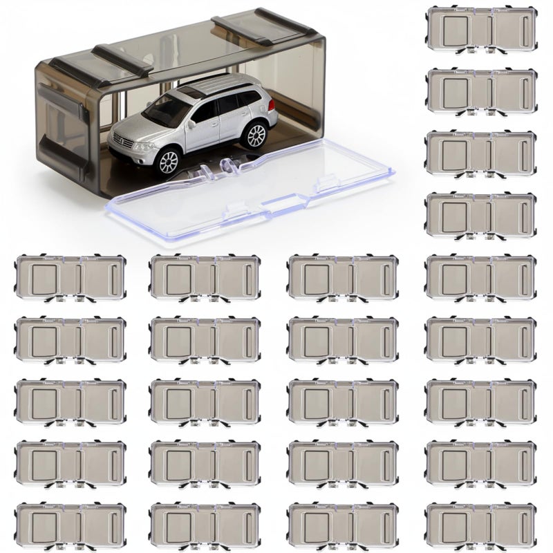 Marsui 50 Pcs 1/64 Scale Toy Cars Organizer Storage Case Clear Individual Toy Car Display Case1.4 x 1.4 x 3.5 Inches