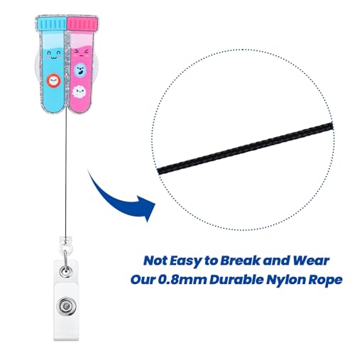BVIIE Funny Phlebotomy Badge Reel | Cute Retractable ID Card Phlebotomist Badge Holder | Name Tag Medical Work Badge Clip for Lab Infusion Room RN LPN CNA MA ER Pediatric Urology Doctor | Nurse Gifts - Image 5