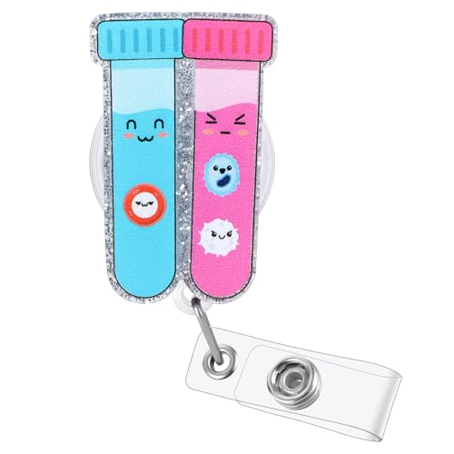 BVIIE Funny Phlebotomy Badge Reel | Cute Retractable ID Card Phlebotomist Badge Holder | Name Tag Medical Work Badge Clip for Lab Infusion Room RN LPN CNA MA ER Pediatric Urology Doctor | Nurse Gifts - Image 1