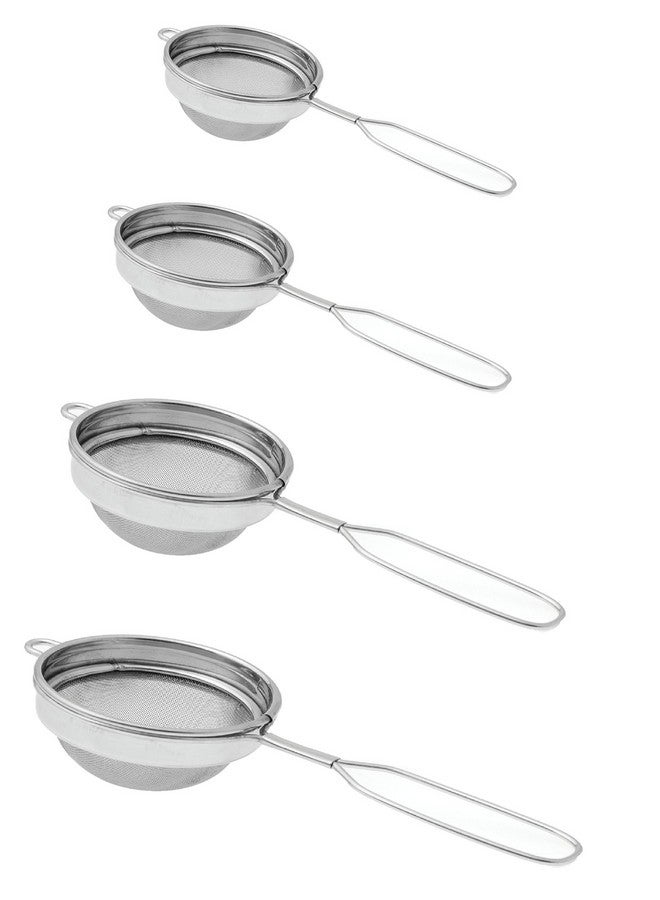 Dynore Set of 4 Classic Wire Handle Tea Strainers in 4 Different Sizes