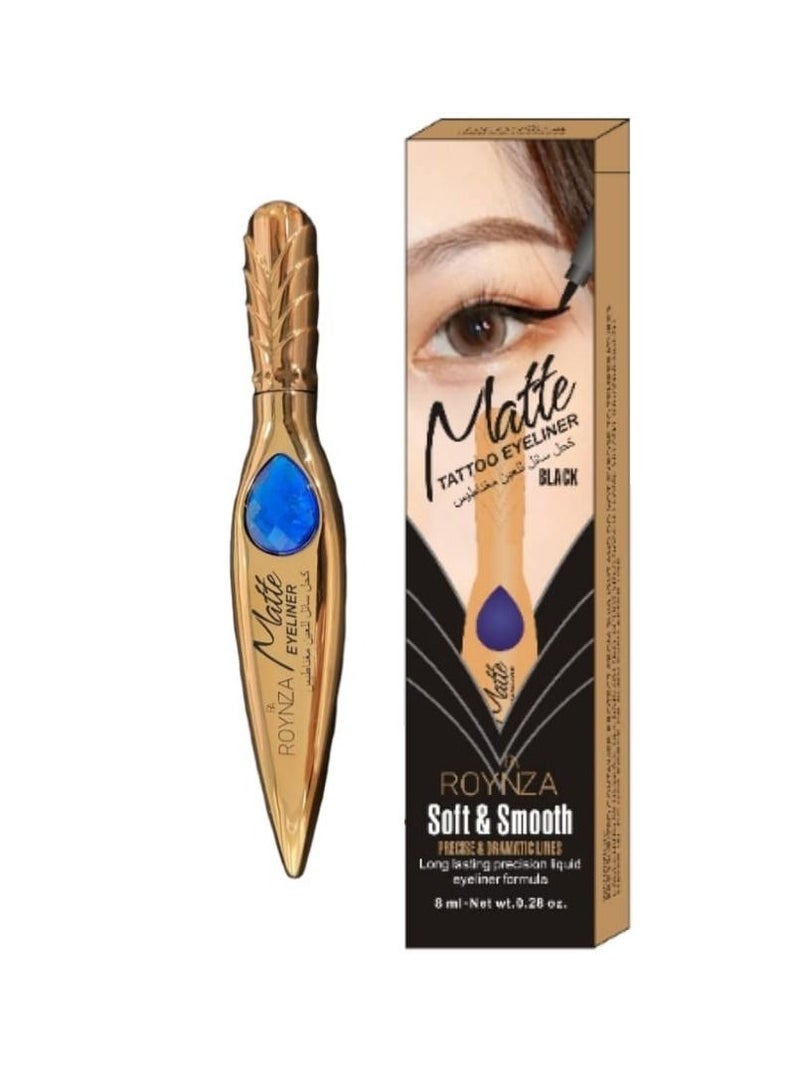 روينزا قلم تحديد عيون بفرشاة يدوم 24 ساعة أسود كاجل - Image 1