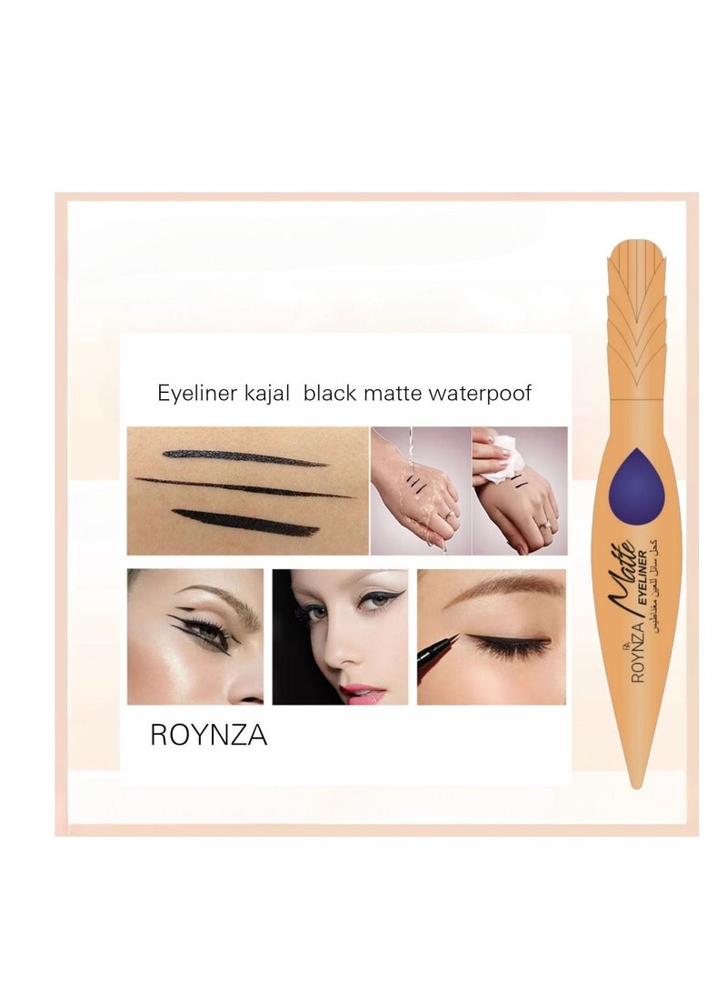 روينزا قلم تحديد عيون بفرشاة يدوم 24 ساعة أسود كاجل - Image 5
