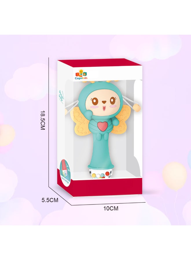 COGNIKIDS لعبة جرس الطفولة - طبل مضيء موسيقي مع 6 أوضاع و 16 أغنية | مقبض مطاطي ناعم للتسنين | صوت، أضواء وخرز | لعبة حسية للأطفال من 6 أشهر فما فوق | خالية من BPA 1 قطعة - Image 4