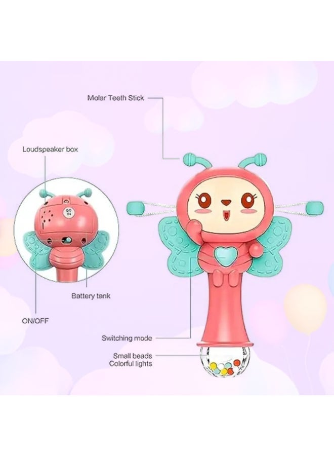 COGNIKIDS Baby Rattle-Drum Toy – Light-Up Musical Rattle With 6 Modes & 16 Songs | Soft Rubber Teething Handle | Sound, Lights & Beads | Infant Sensory Toy For 6M+ | Bpa-Free 1Pc - Image 5