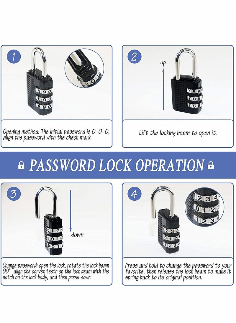 Excefore - Door Lock Latch with Password Combination Padlocks 4 Inch Stainless Steel Security Hasp and Zinc Alloy Padlocks, Heavy Duty Hasp and Staple Use for Door Window Locker Drawer Pet Cage Cabinet-2 Pack - Image 1