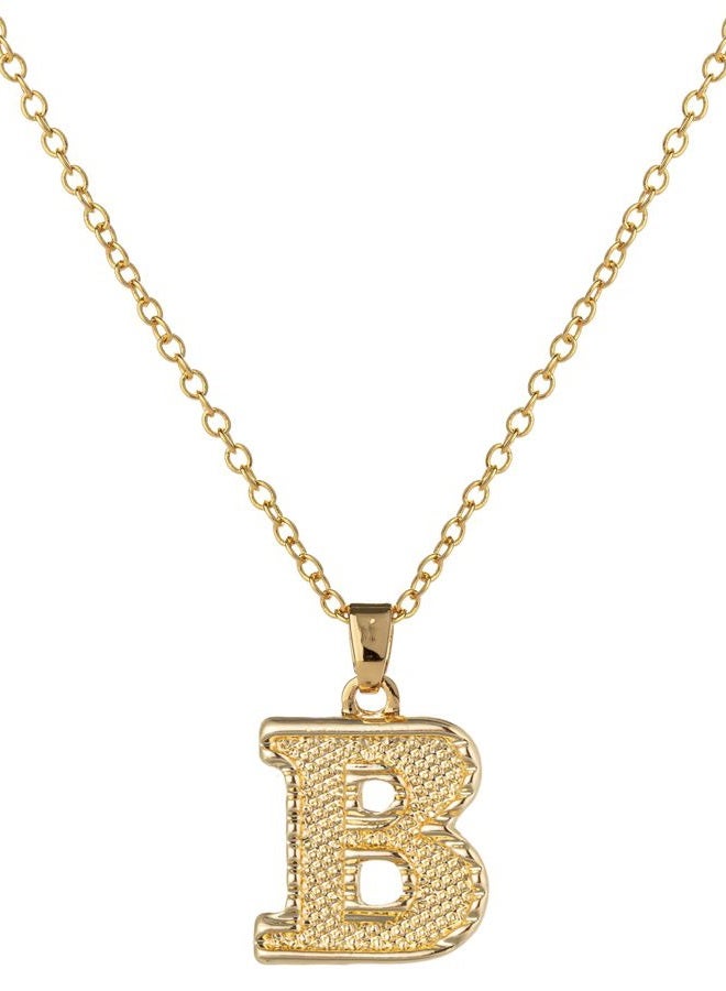 SAELACY Initial Necklace for Women Men 14K Gold Plated 26 Letters Name Pendant Necklace (B) - Image 1