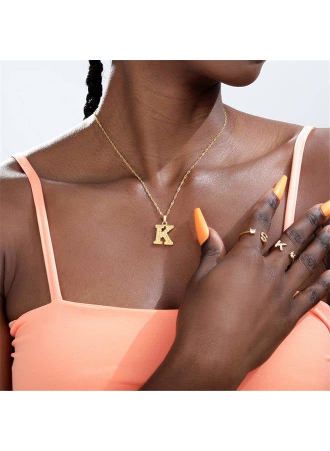 SAELACY Initial Necklace for Women Men 14K Gold Plated 26 Letters Name Pendant Necklace (B) - Image 5